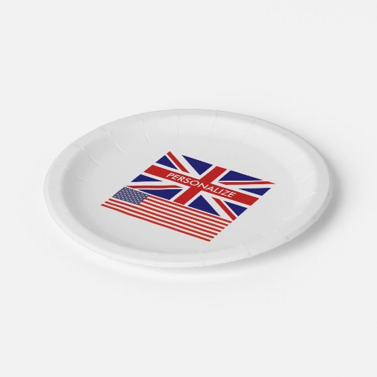 英国のアメリカのイギリスの英国国旗の旗のカスタム ペーパープレート (アングル)