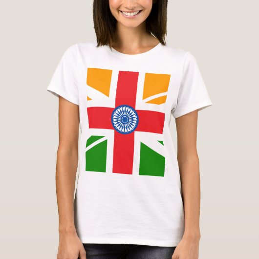 英国のインドの旗 Tシャツ (正面)