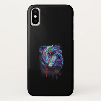 英国のカラフルブルドッグが英国のブルドッグを贈呈 iPhone X ケース