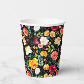 英国のカラフル庭の花の模様モノグラム 紙コップ (右)
