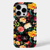 英国のカラフル庭の花の模様モノグラム Case-Mate iPhoneケース (裏面)