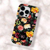 英国のカラフル庭の花の模様モノグラム Case-Mate iPhoneケース