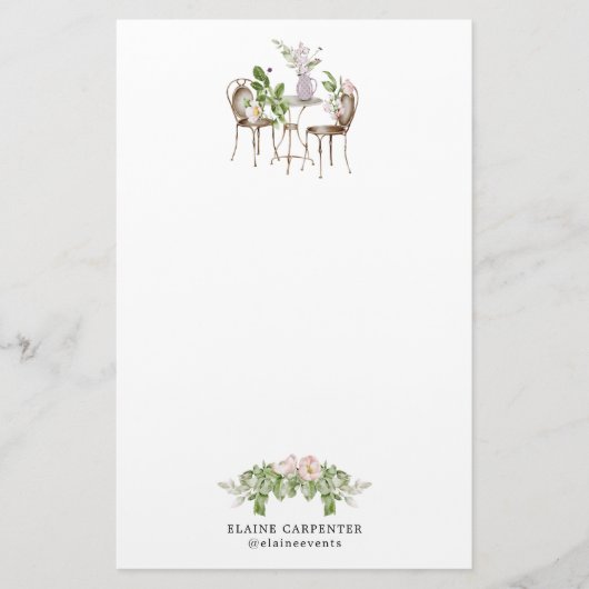 英国のガーデンエレガントモノグラム文房具 便箋 (正面)