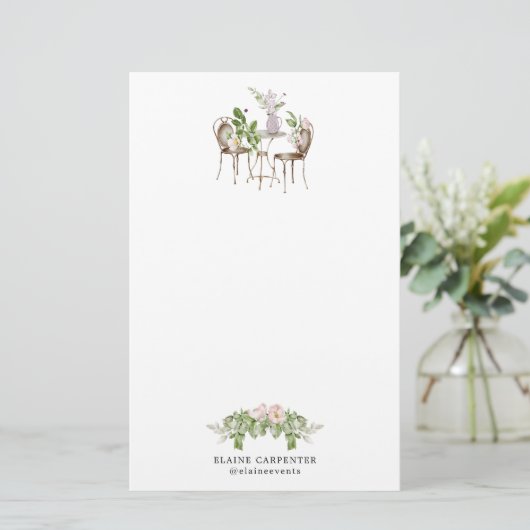 英国のガーデンエレガントモノグラム文房具 便箋 (スタンド正面)