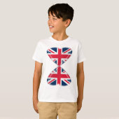 英国のキスをするハートフラグ Tシャツ (正面フル)