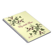 英国のキヅタ及び紫色の花名前 ノートブック (右側)