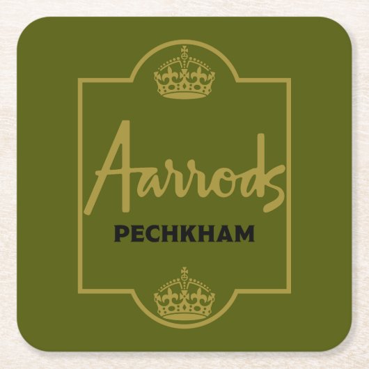 英国のクラシックノベルティギフト スクエアペーパーコースター (正面)