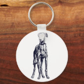 英国のグレイハウンド品種 キーホルダー (正面)