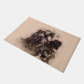 英国のコッカースパニエルのスケッチ ドアマット (アングル)