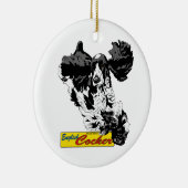 英国のコッカースパニエルの跳躍のオーナメント セラミックオーナメント (右)