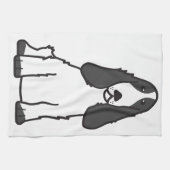 英国のコッカースパニエル犬の漫画 キッチンタオル (横)