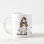 英国のコッカースパニエル犬の漫画 コーヒーマグカップ (左)