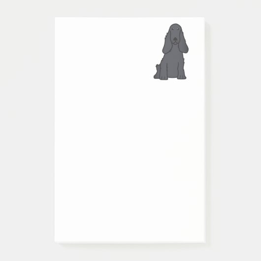 英国のコッカースパニエル犬の漫画 ポストイット (正面)