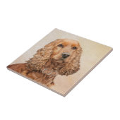 英国のコッカースパニエル犬絵画ズ-オリジナルドッグアート タイル (側面)