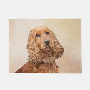 英国のコッカースパニエル犬絵画ズ-オリジナルドッグアート ドアマット