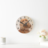 英国のコッカースパニエル犬絵画ズ-オリジナルドッグアート ラウンド壁時計 (ホーム)