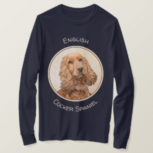 英国のコッカースパニエル犬絵画ズ-オリジナルドッグアート Tシャツ