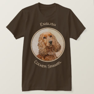 英国のコッカースパニエル犬絵画ズ-オリジナルドッグアート Tシャツ