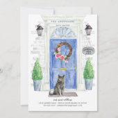 英国のショートヘアの猫の引っ越し発表 招待状 (正面)