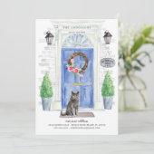 英国のショートヘアの猫の引っ越し発表 招待状 (スタンド正面)