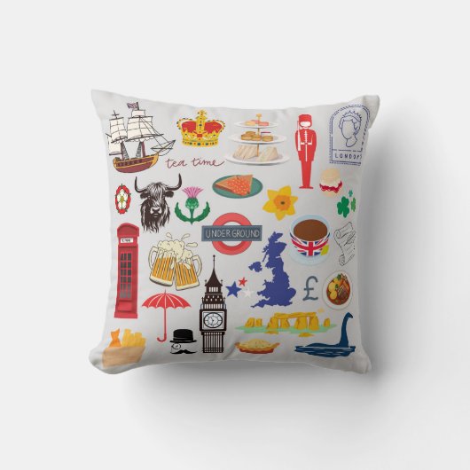 英国のシンボル クッション (正面)