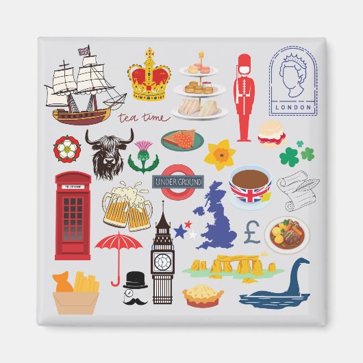 英国のシンボル マグネット (正面)