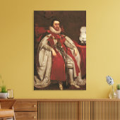 英国のジェームズ一世とスコットランドの六世， 1621 キャンバスプリント (インサイチュ (リビング))