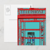 英国のスタイル電話ブース ポストカード (正面/裏面)