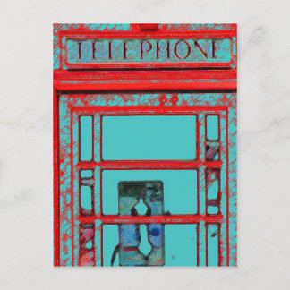 英国のスタイル電話ブース ポストカード