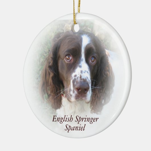 英国のスプリンガースパニエルのクリスマスのオーナメント セラミックオーナメント (左)