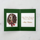英国のスプリンガースパニエルのクリスマスのギフト シーズンカード (内部)