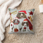 英国のスプリンガースパニエルのクリスマスの枕 クッション (ブランケット)