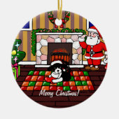 英国のスプリンガースパニエルのクリスマスの漫画 セラミックオーナメント (正面)