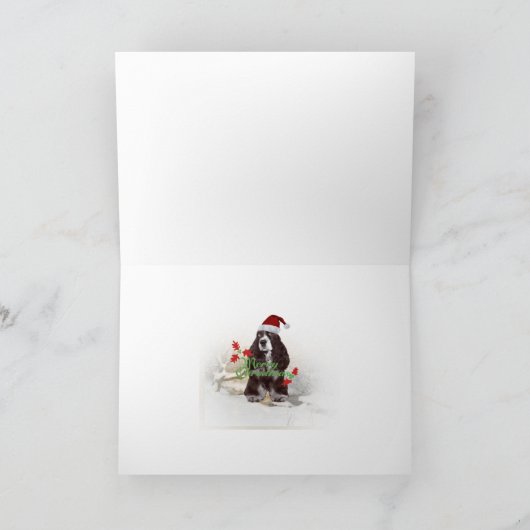 英国のスプリンガースパニエルの季節の挨拶状 シーズンカード (内部)