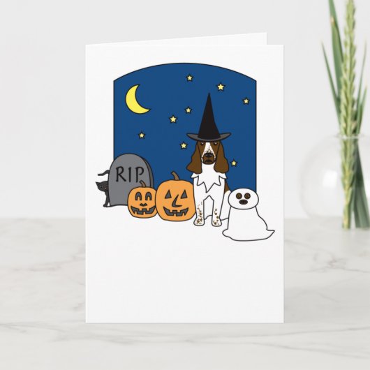英国のスプリンガースパニエルハロウィン カード (正面)