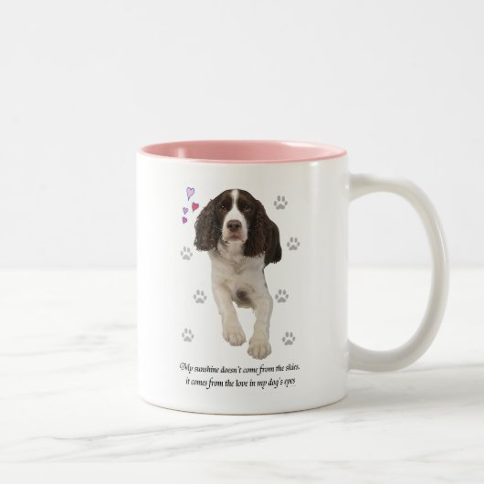 英国のスプリンガースパニエル犬 ツートーンマグカップ (右)