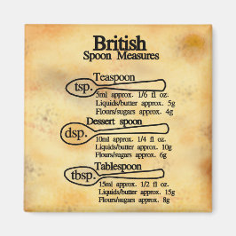 英国のスプーン計量の換算 ベーキング マグネット