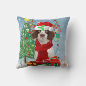 英国のスリンガースパニエル犬ドッグとクリスマスプレゼント クッション (裏面)