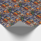 英国のセッターのトリックまたはハロウィーンの衣装 ラッピングペーパー (角)