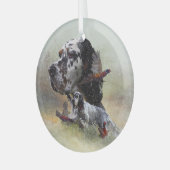 英国のセッターアート ガラスオーナメント (正面左)