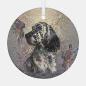 英国のセッターアート ガラスオーナメント (裏面)