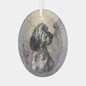 英国のセッターアート ガラスオーナメント (正面左)