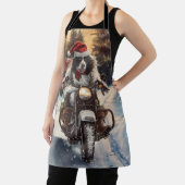 英国のセッタードッグにオートバイクリスマスに乗る エプロン (インサイチュ)