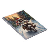 英国のセッタードッグにオートバイクリスマスに乗る ノートブック (右側)