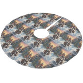 英国のセッタードッグにオートバイクリスマスに乗る ブラッシュドポリエステルツリースカート (アングル)