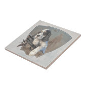 英国のセッター犬とクラシックショットガン タイル (側面)