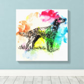 英国のセッター犬 キャンバスプリント (インサイチュ (ウッドフロア))