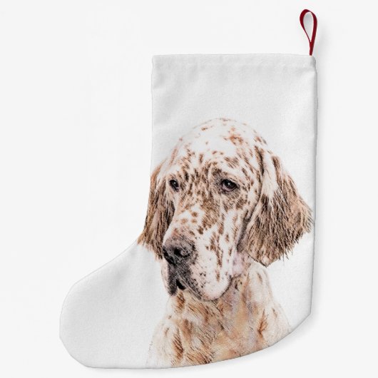 英国のセッター·オレンジ·絵画ベルトンの犬芸術 スモールクリスマスストッキング (裏面)
