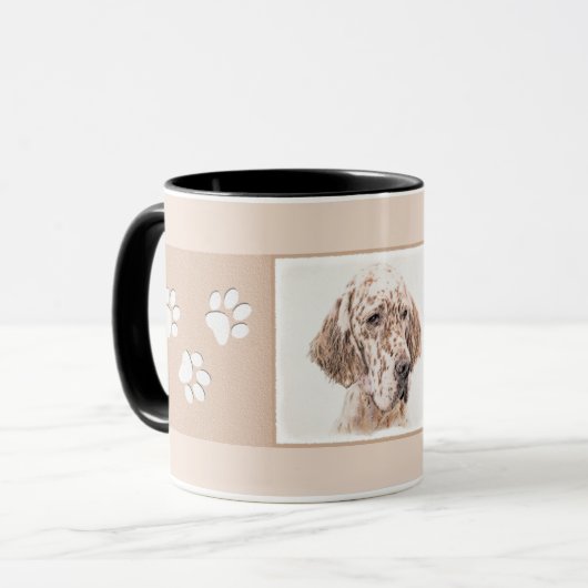 英国のセッター·オレンジ·絵画ベルトンの犬芸術 マグカップ (正面左)