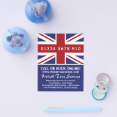 英国のタクシー会社の旗と価格表 チラシ (シングル)